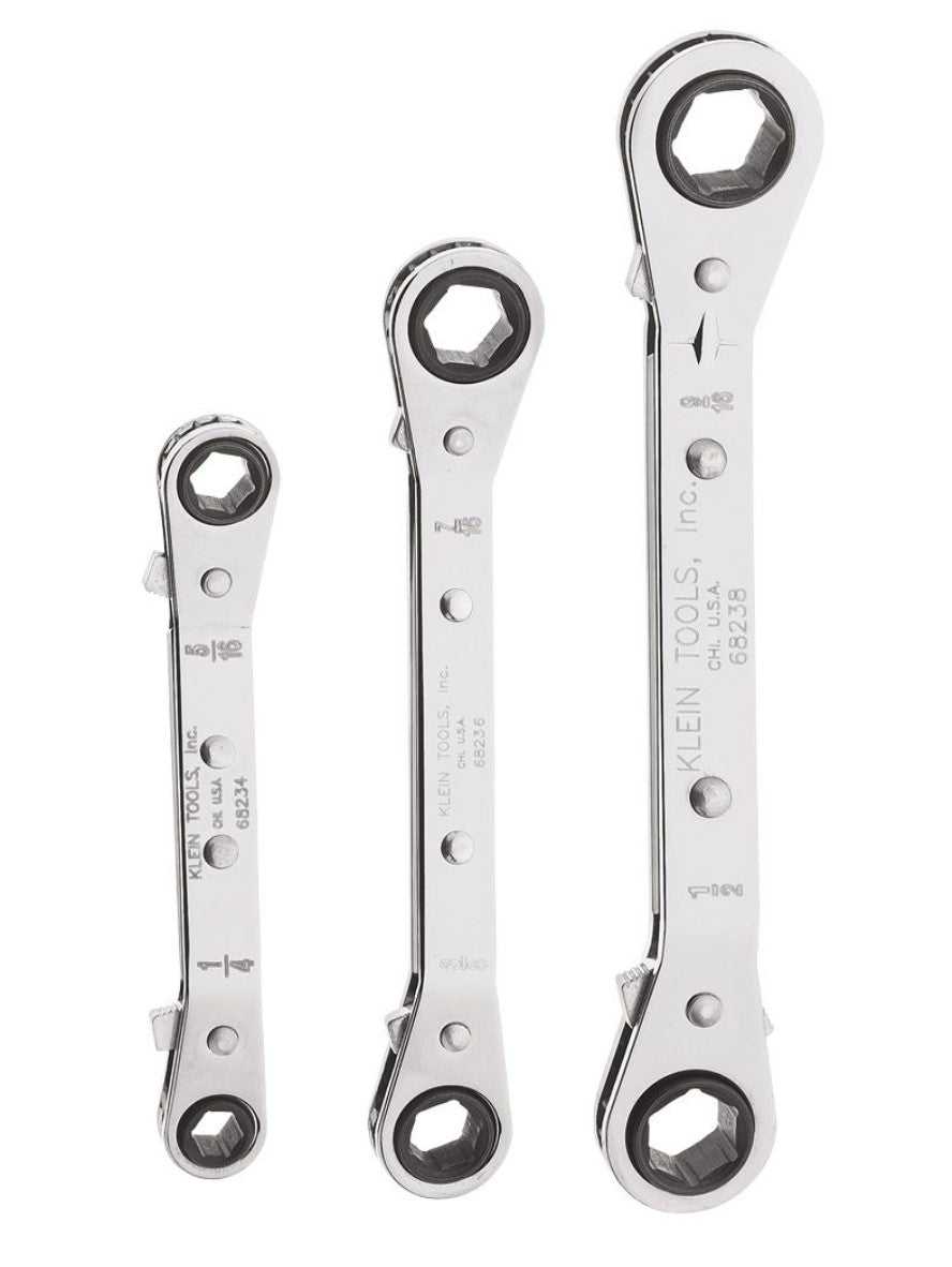 68244 Reversible Ratcheting Box Wrench Set, 3-Piece