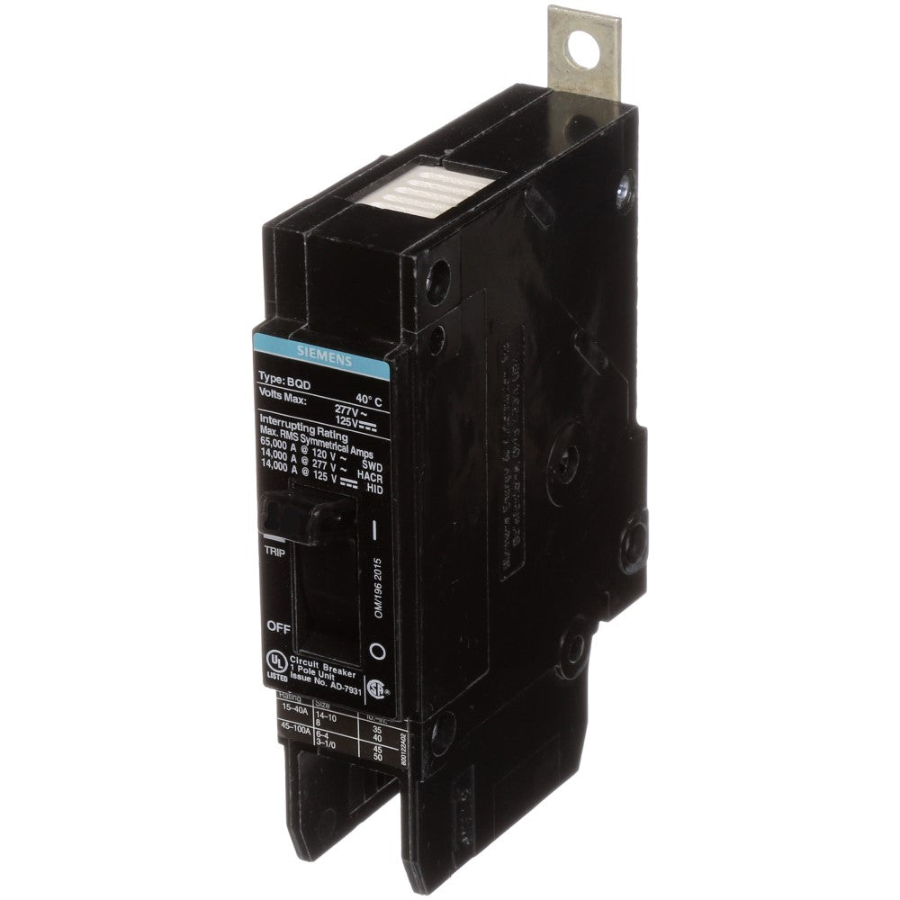 BQD115 1Pole 15A 480V Breaker Siemens