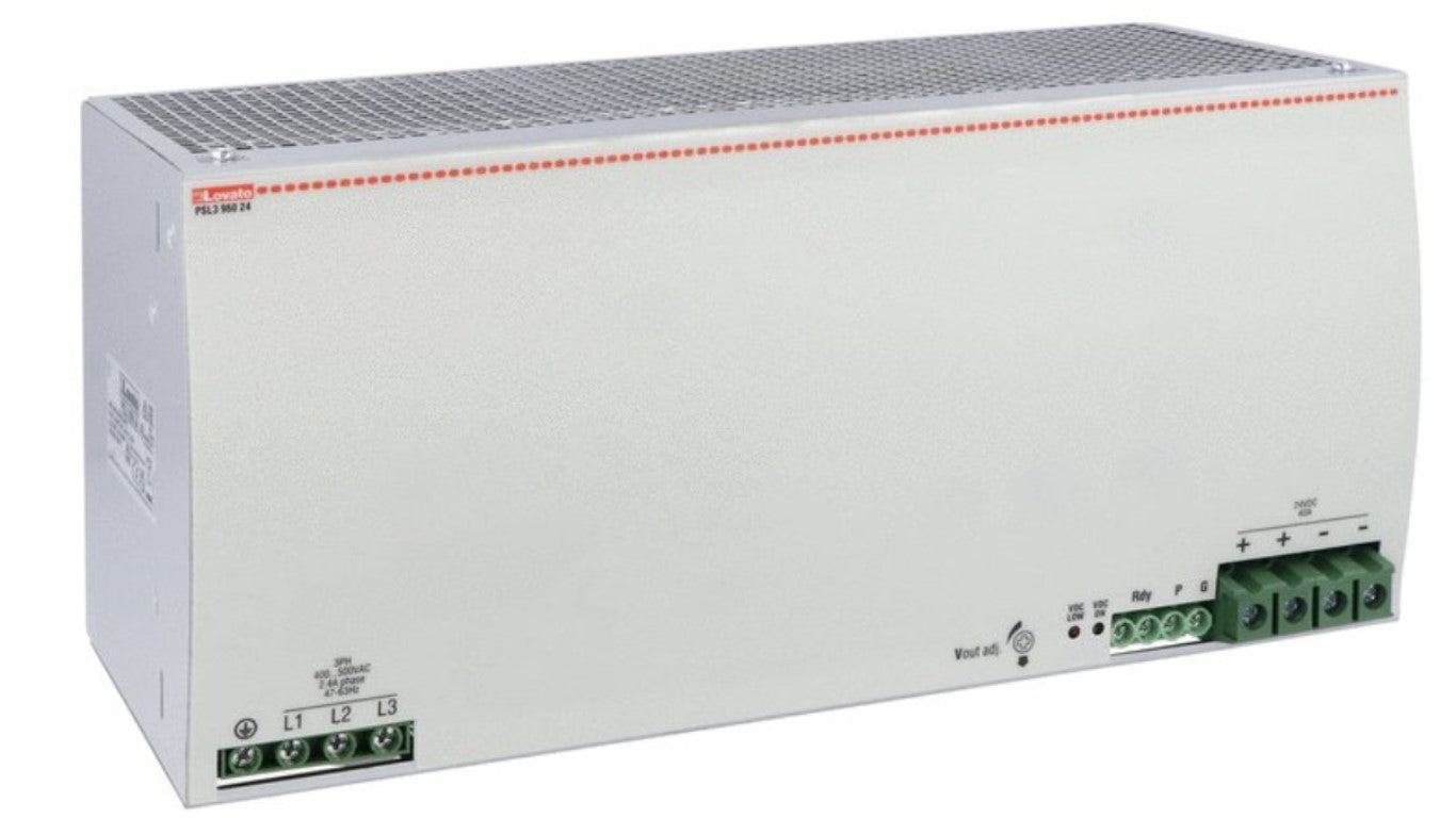 PSL396024 DIN rail switching power supply, three-phase. 24VDC, 40A/960W