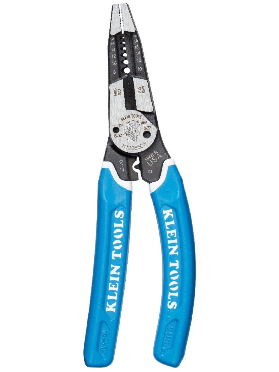 K12065CR Klein-Kurve® Heavy-Duty Wire Stripper / Cutter / Crimper Multi Tool, 8-20 AWG