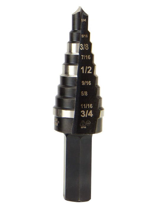 KTSB03 Step Drill Bit Double Fluted #3, 1/4 to 3/4-Inch