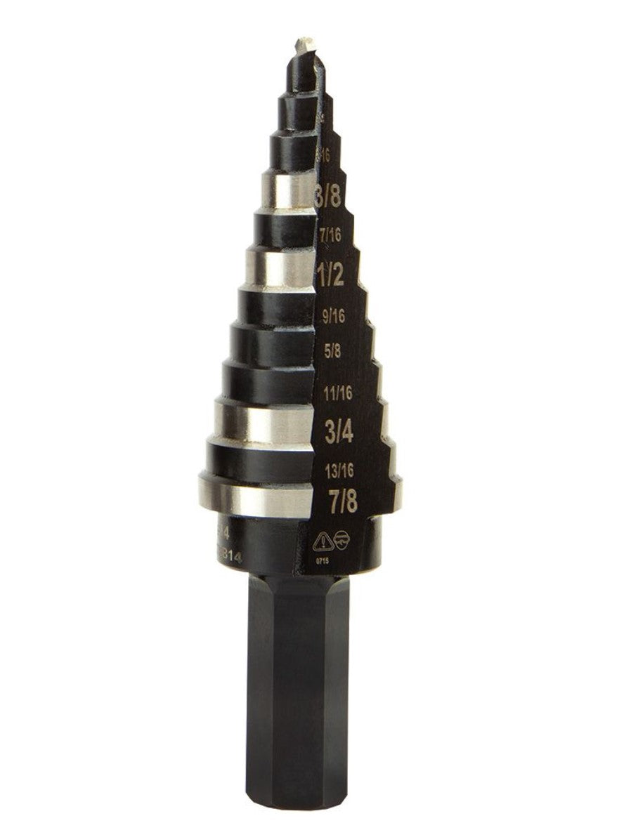 KTSB14 Step Drill Bit #14 Double-Fluted, 3/16 to 7/8-Inch