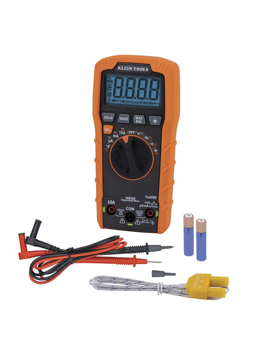 MM420 Digital Multimeter, TRMS Auto-Ranging, 600V, Temp