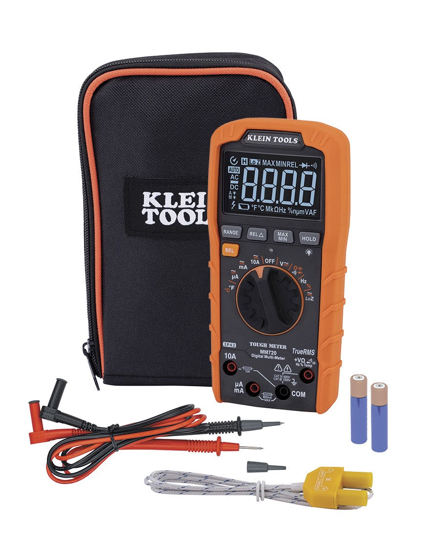 MM720 Digital Multimeter, TRMS Auto-Ranging, 1000V, Temp, Low Impedance