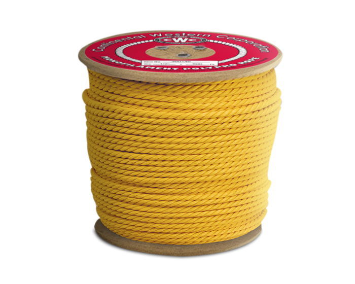 3-Strand Polypropylene Rope - 3-16" x 1200' Yellow