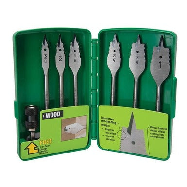 34AR-6 6-Piece Self-Feeding Spade Bit Set, 3/8" - 1"