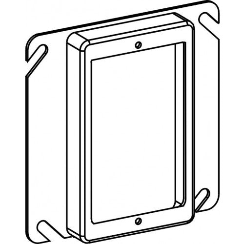 41025 Raised  1/4”, 4” Square (4S) 1-Gang Ring