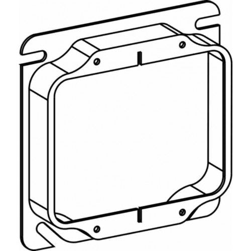 42025 Raised 1/4”, 4” Square (4S) 2-Gang Ring