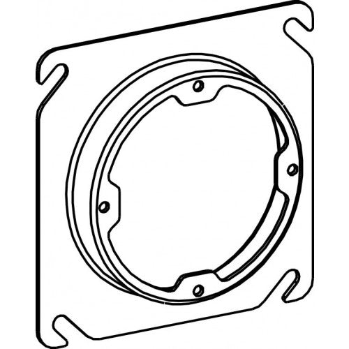 43058 4S 5/8” Raised Steel Plaster Ring, Dual DIR.