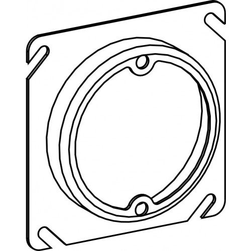 43075 Raised 3/4”, 4” Square (4S) Open Cover With Ears 2-3/4” O.C.