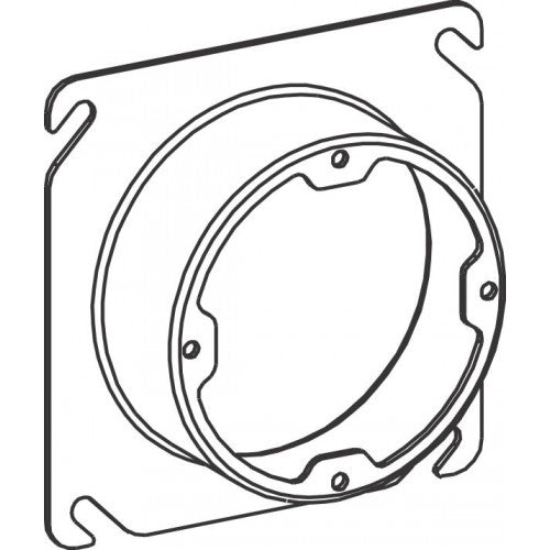 43125 4S 1-1/4” Raised Steel Plaster Ring, Dual DIR.