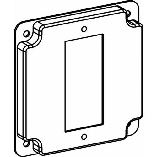 4404 Raised 1/2”, 4” Square (4S) GFCI / Decorative Switch Industrial Cover With Crushed Corner