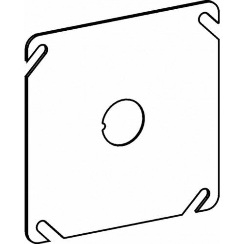 4BCK Flat, 4” Square (4S) Cover With 1/2” KO