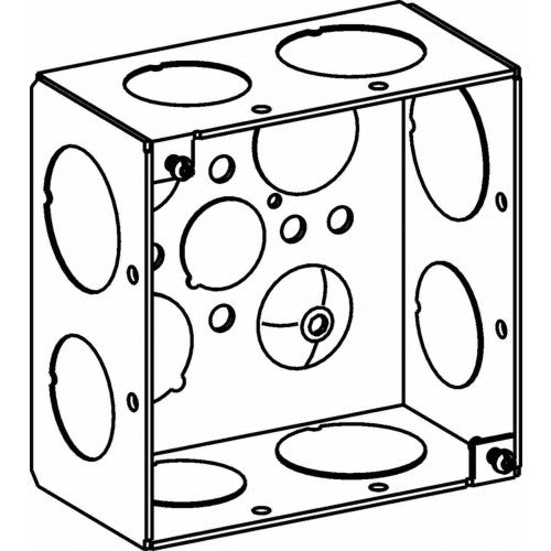 4SDB-75/100 2-1/8” Deep, 4” Square (4S) Deep Box Welded With 3/4” & 1” KO