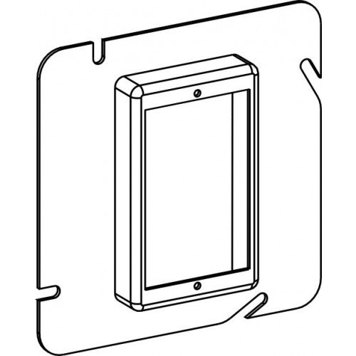 51100 Raised 1”, 4-11/16” Square (5S) 1-Gang Device Ring