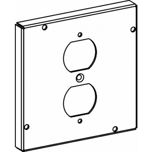 5502 Raised 1/2”, 4-11/16” Square (5S) Duplex Receptacle Industrial Cover