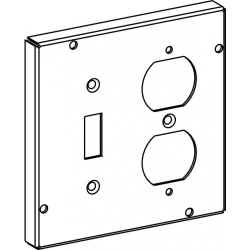 5512 Raised 1/2”, 4-11/16” Square (5S) Toggle Switch / Duplex Receptacle Industrial Cover