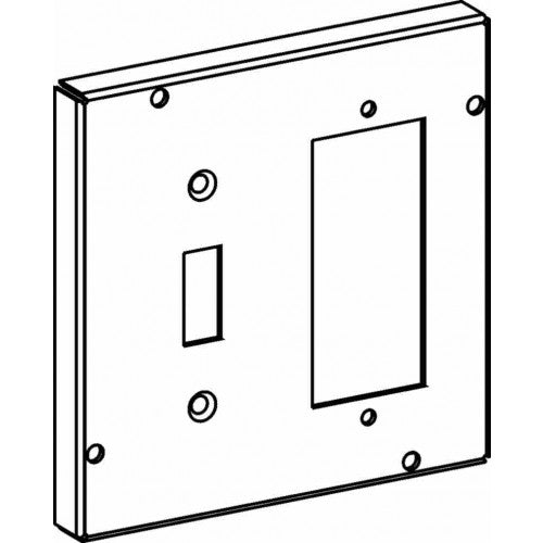 5514 Raised 1/2”, 4-11/16” Square (5S) Toggle Switch / GFCI Or Decorative Switch Industrial Cover