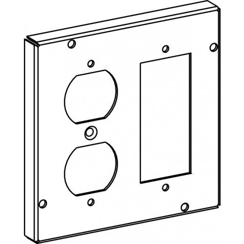 5524 Raised 1/2”, 4-11/16” Square (5S) Duplex Receptacles / GFCI or Decorative Switch Industrial Covers