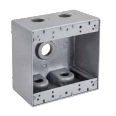 1/2" 5 Hole, Deep, Double Gang Weatherproof Box