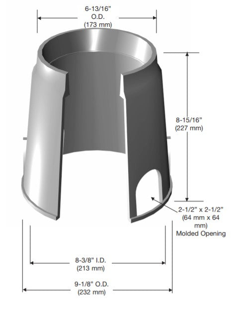 P809-09 8" I.D. Round Polyolefin Box