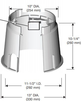 P910-10 11" I.D. Round HDPE Box