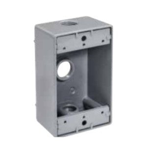 1/2" 3 Hole Single Gang Weatherproof Box