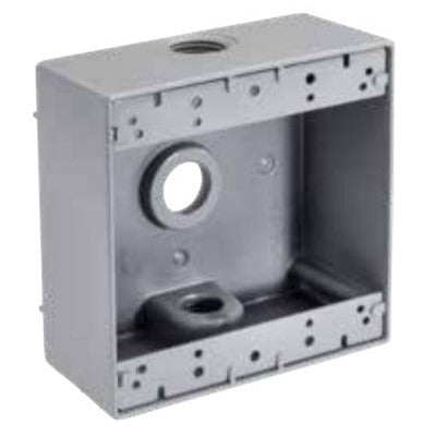 1/2" 3 Hole Double Gang Weatherproof Box