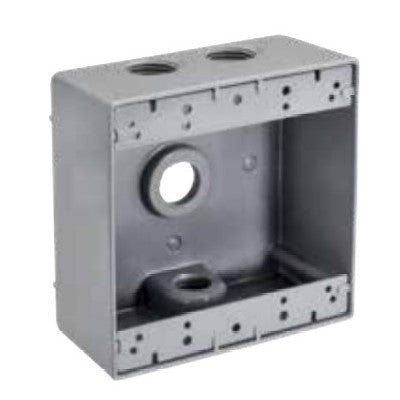 1/2" 4 Hole Double Gang Weatherproof Box