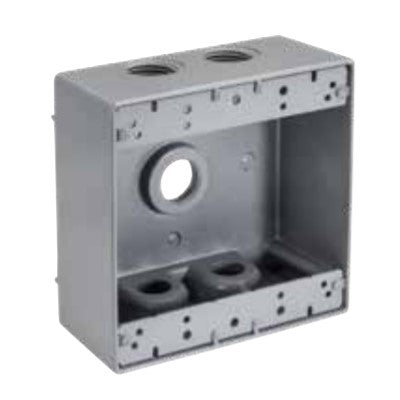 3/4" 5 Hole, Double Gang Weatherproof Box