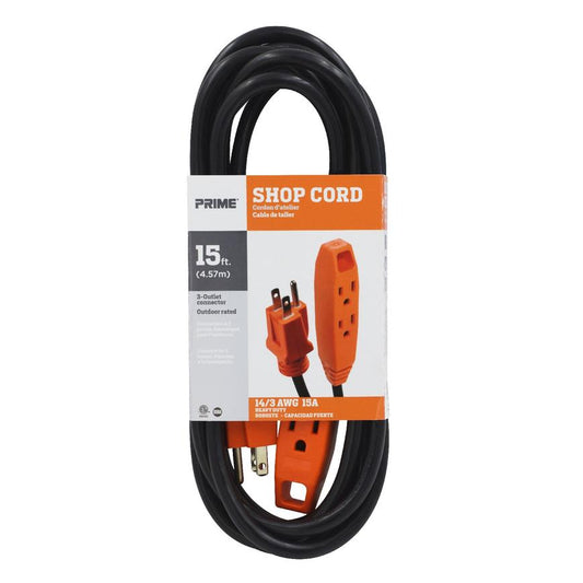 EC890715 15ft 14/3 SJTW 3-Outlet Shop Cord