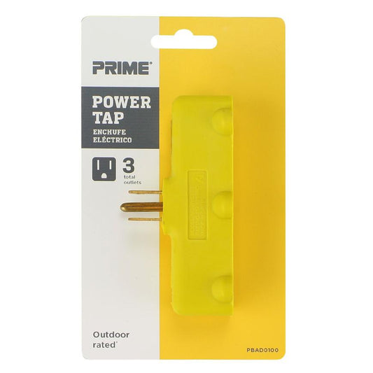 PBAD0100 3-Outlet Yellow Triple Tap Adapter